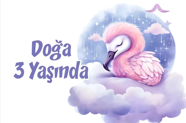 Sevimli Kuş Temalı Doğum Günü Afişi 70X100 cm ürün görseli 1