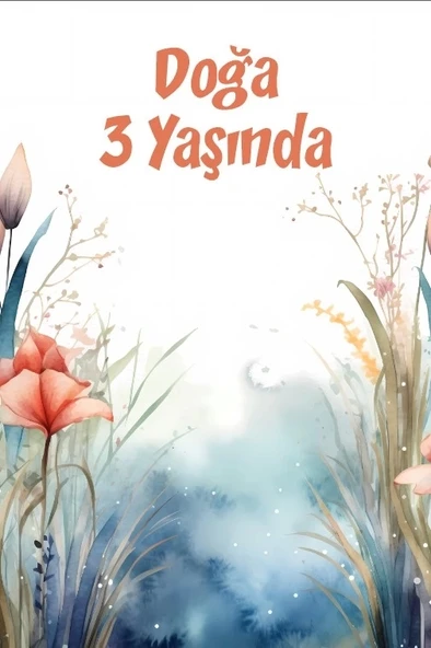 Çiçekler Temalı Doğum Günü Afişi -5 70X100 cm ürün görseli 1