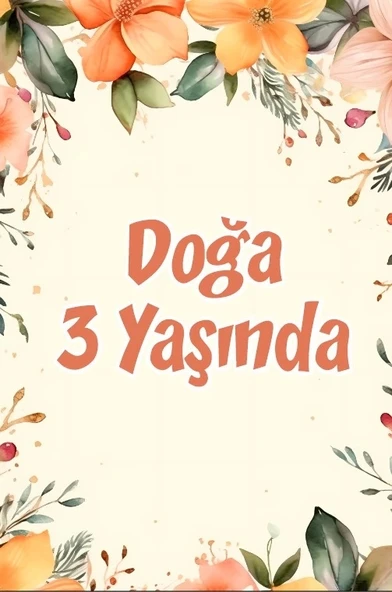 Çiçekler Temalı Doğum Günü Afişi -6 70X100 cm ürün görseli 1