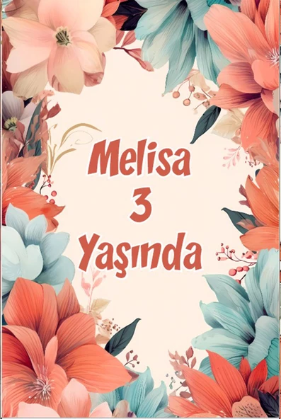 Renkli Çiçekler Temalı Doğum Günü Afişi -10 70X100 cm ürün görseli 1
