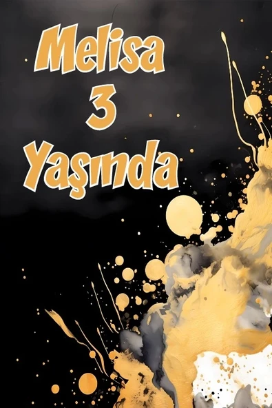 Sarı ve Siyah Boyalar Temalı Doğum Günü Afişi 70X100 cm ürün görseli 1