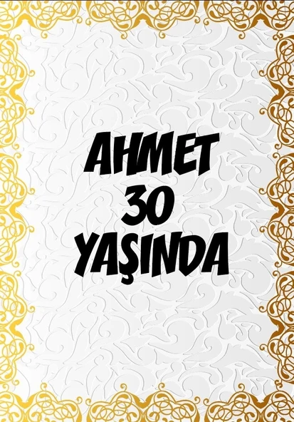 Beyaz Desenler Klasik Temalı Doğuım Günü Afişi -2 70X100 cm ürün görseli 1