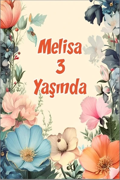 Renkli Çiçekler Temalı Doğum Günü Afişi -4 70X100 cm ürün görseli 1
