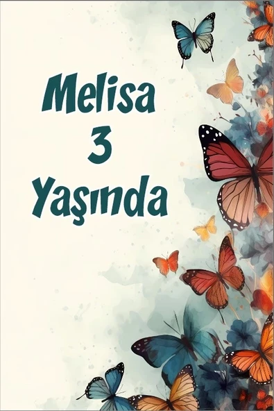 Renkli Kelebekler Temalı Doğum Günü Afişi -6 70X100 cm ürün görseli 1