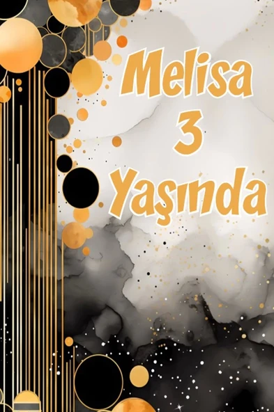 Sarı ve Siyah Baloncuklar Temalı Doğum Günü Afişi 70X100 cm ürün görseli 1