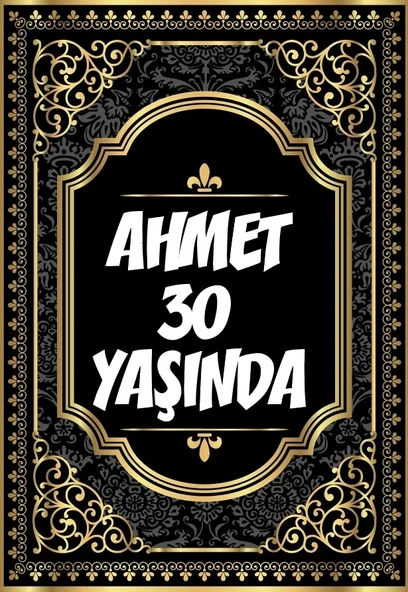 Altın Desenli Klasik Temalı Doğum Günü Afişi -2 70X100 cm ürün görseli 1