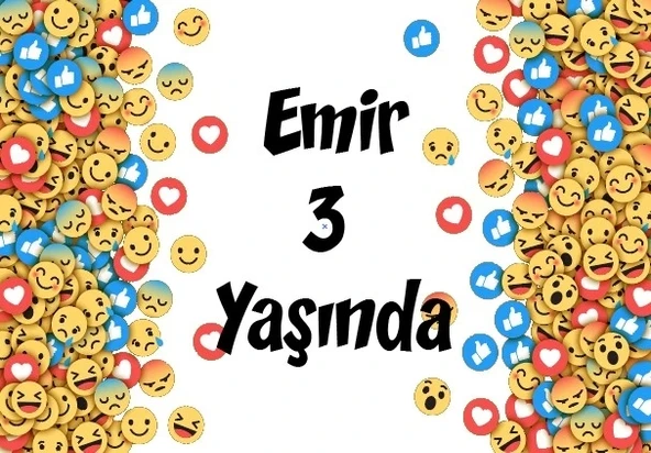 Emojiler Doğum Günü Afişi 70X100 cm ürün görseli 1