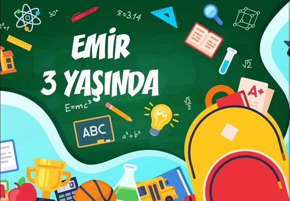 okul temalı doğum günü afişi 70X100 cm ürün görseli 1