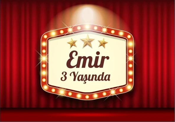 Star Temalı Doğum Günü Afişi 70X100 Cm 70X100 cm ürün görseli 1