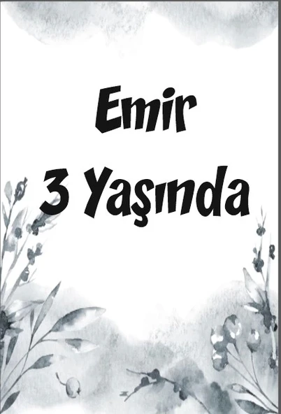 Gri Çiçekler Doğun Günü Afişi 70X100 cm ürün görseli 1