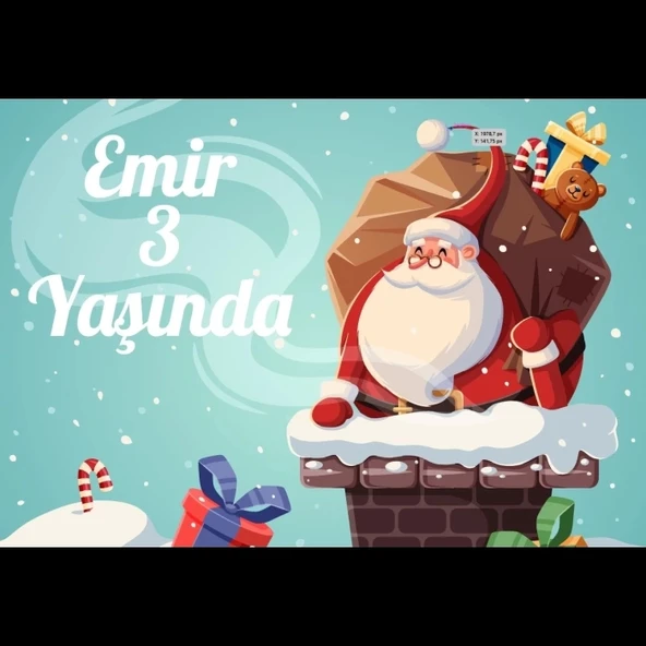Noel Baba temalı Doğum Günü Afişi 70X100 Cm 70X100 cm ürün görseli 1