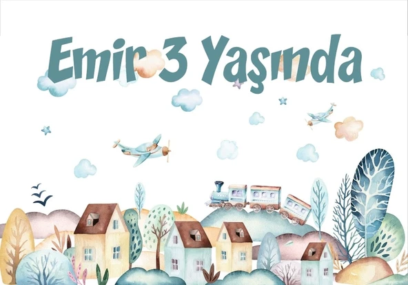 Evler Şehir Teamlı Doğum Günü Afişi 70X100 cm ürün görseli 1
