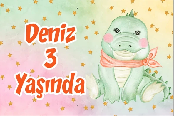 Sevimli Timsah Temalı Doğum Günü Afişi 70X100 cm ürün görseli 1