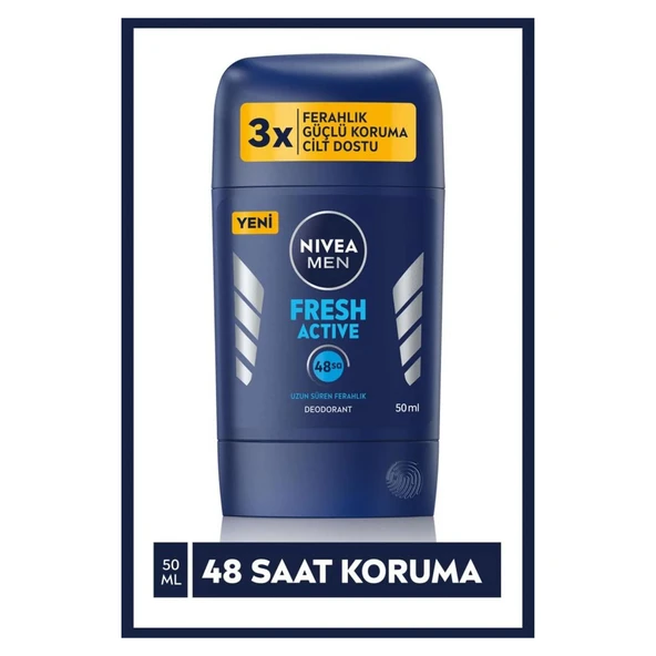 Nivea Men Deo Stick Fresh Active 50 Ml - Resim 2
