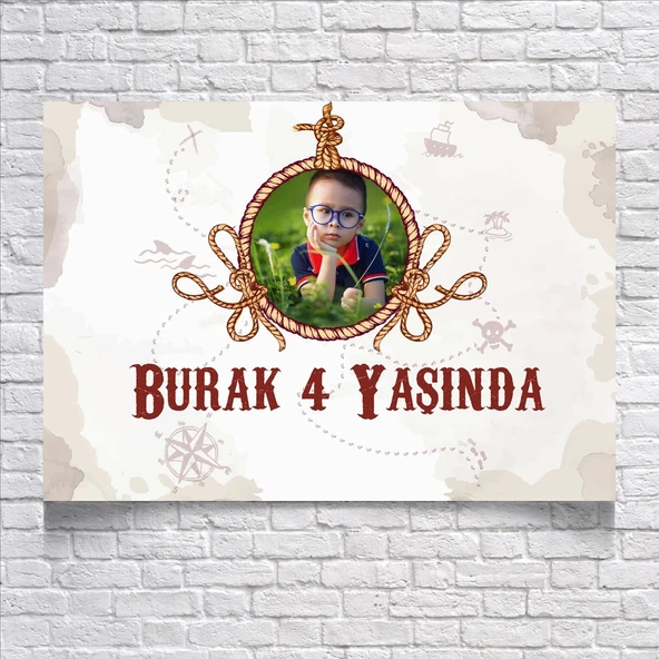 Denizci Temalı Doğum Günü Afişi 100X150 cm ürün görseli 1