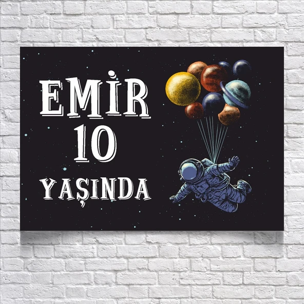 Astront Temalı Doğum Günü Afişi 100X150 cm ürün görseli 1