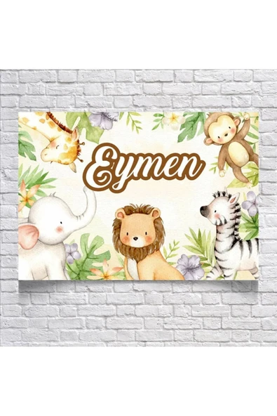 Safari Temalı Doğum Günü Afişi 100X150 cm ürün görseli 1
