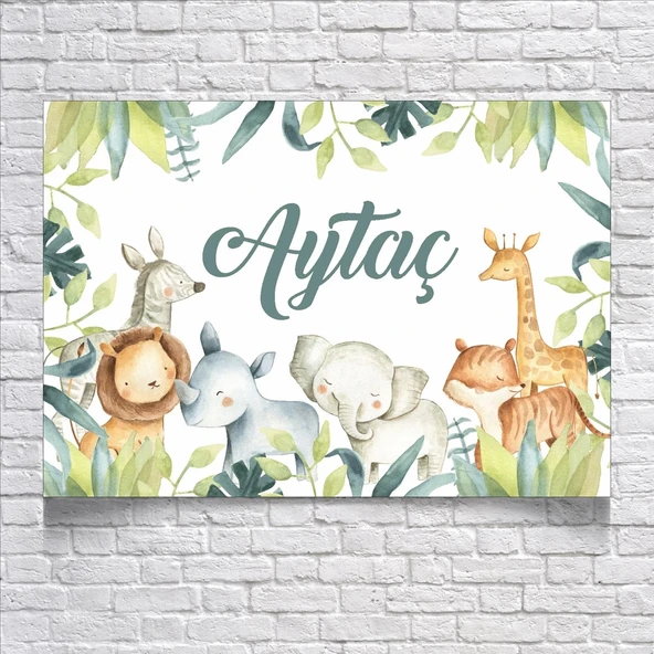 Safari Temalı Doğum Günü Afişi 100X150 cm ürün görseli 1