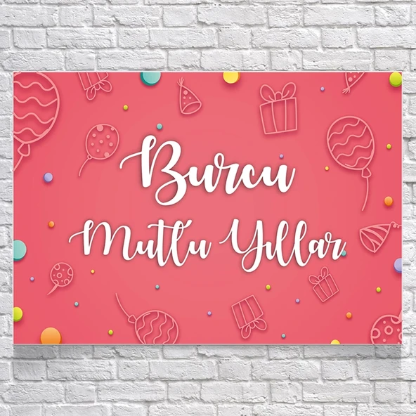 Balon Temalı Doğum Günü Afişi 100X150 cm ürün görseli 1
