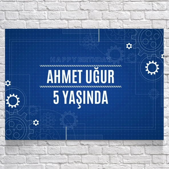 Mühendis Temalı Doğum Günü Afişi 100X150 cm ürün görseli 1