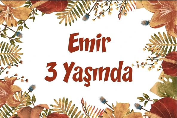 Sarı Yapraklar Temalı Doğum Günü Afişi 100X150 cm ürün görseli 1