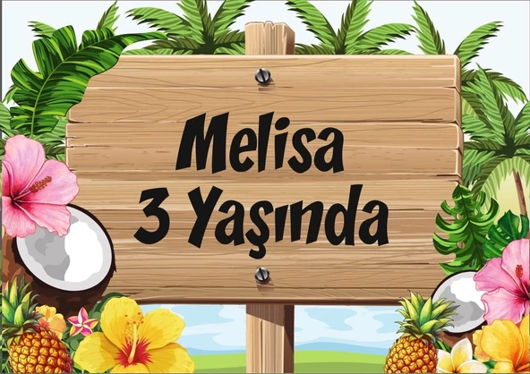 Hawaii Tabela Doğum Günü Afişi 100X150 cm ürün görseli 1