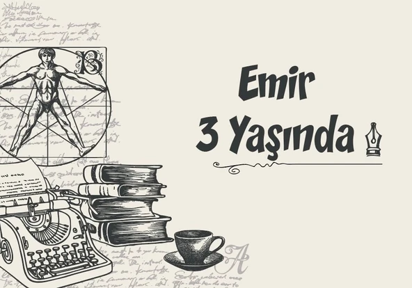 Bilim temalı Doğum günü afişi 100X150 cm ürün görseli 1