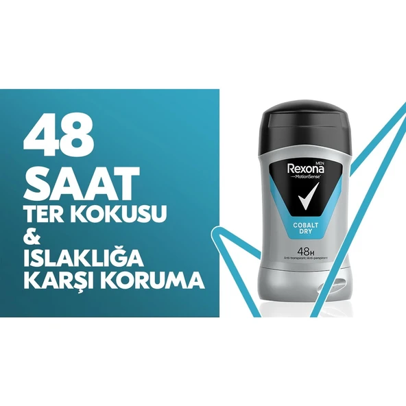 Rexona Cobalt Dry Erkek Stick Deodorant 50 ml - Resim 3