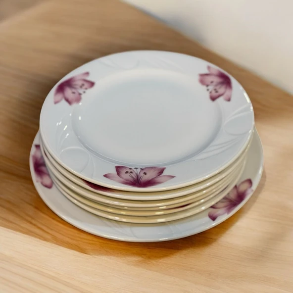 Grande porselen 7 parça pasta servis takımı - pasta tatlı sunum tabağı ürün görseli 1
