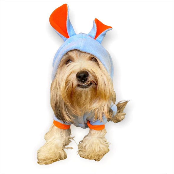 Bon Bunny Blue Kulaklı Köpek Tulumu Kıyafeti ürün görseli 1