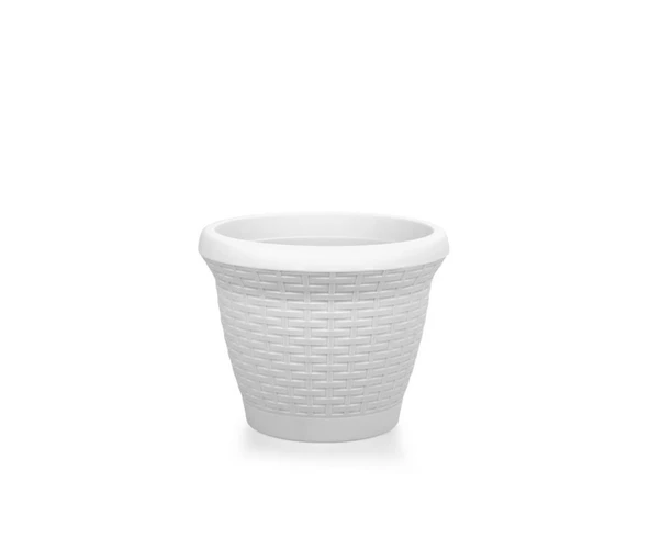 Omnipazar SO-HS02 Plastik Hasır Desenli Dekoratif Saksı 6 Litre No 2 ürün görseli 1