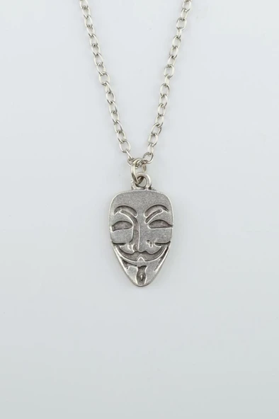 V For Vendetta Gümüş Kaplama Düz Zincir Kolye ürün görseli 1