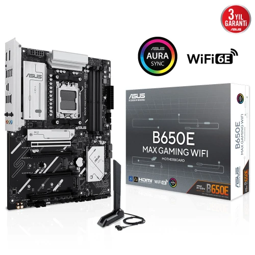 ASUS B650E MAX GAMING WIFI, 4xDDR5, 3xM.2, DP, HDMI, Type-C, Wi-Fi 6E, Bluetooth v5.3, AMD Ryzen 7000 Serisi, AM5 Soket Gaming Anakart ürün görseli 1