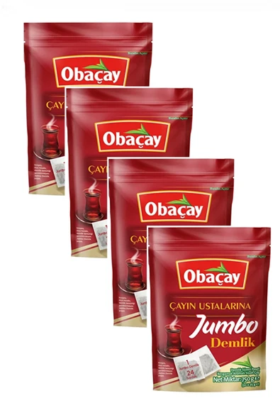 Obaçay Jumbo Demlik Poşet Çay 30 x 25 g. - 4 PAKET ürün görseli 1