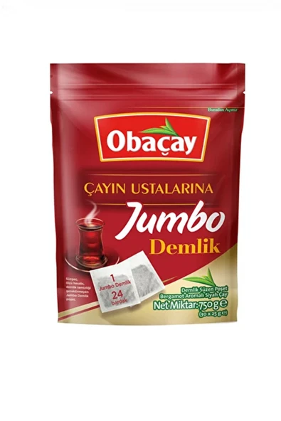 Obaçay Jumbo Demlik Poşet Çay 30 x 25 g. 1 Paket ürün görseli 1