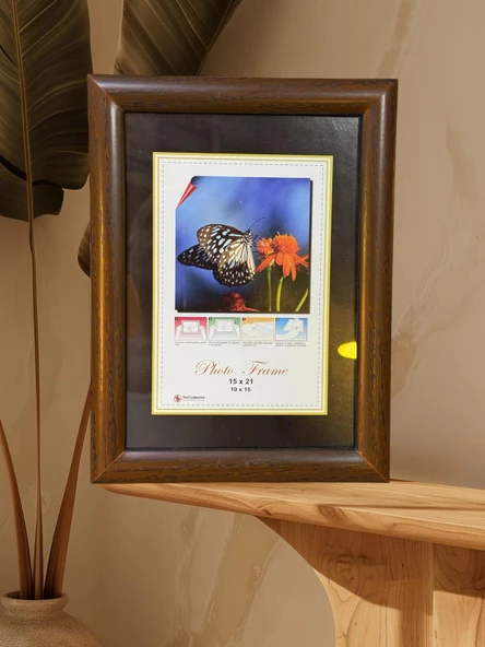 Ahşap görünümlü 2 li pvc fotoğraf çerçevesi 15X21 cm. ürün görseli 1