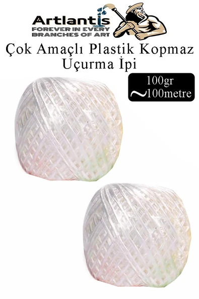 Çok Amaçlı Plastik Kopmaz Uçurtma İpi Çamaşır İpi 2 Adet Renkli 100 Metre Naylon İp Çırpı İpi Çizim İnşaat Duvar İpi ürün görseli 1