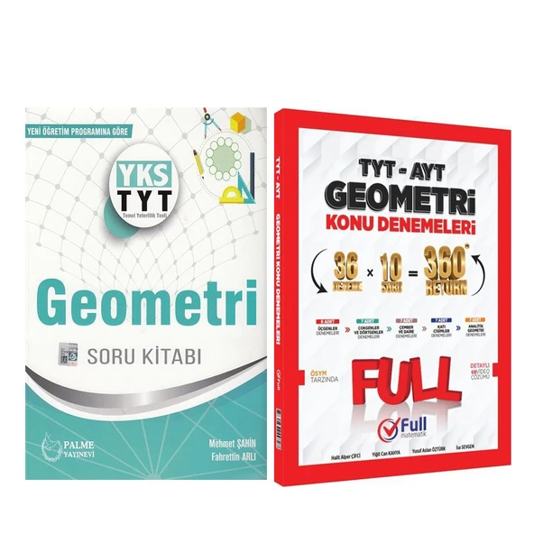 Palme Yayınları TYT Geometri Soru Bankası ve Full Matematik Deneme Seti 2 Kitap ürün görseli 1