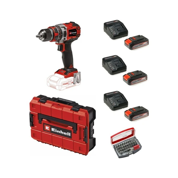 Einhell Tp-Cd 18/50 Li-I Bl Solo Akülü Vidalama Seti + 3 x 2.5 Ah Starter Kit (Bits Uç ve Çanta Dahil) ürün görseli 1