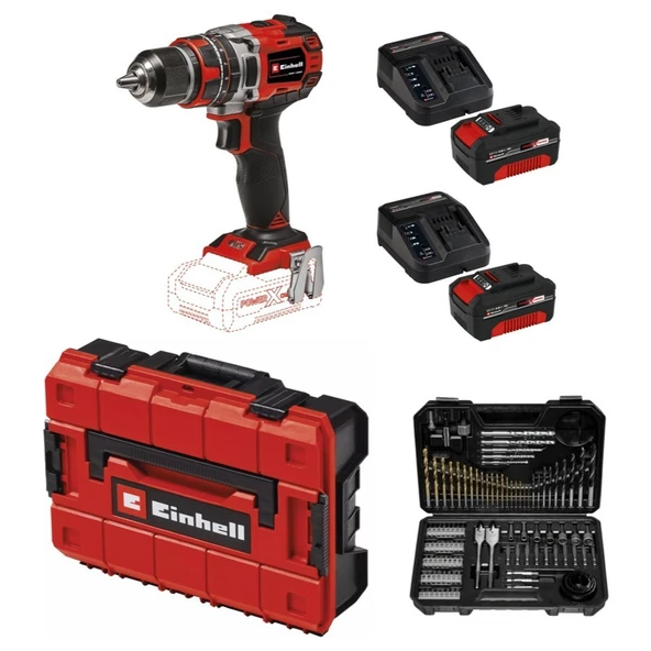 Einhell Tp-Cd 18/50 Li-I Bl Solo Akülü Vidalama + 2 x 4 Ah Akü ve 103 Parça Uç Seti (Çanta Dahil) ürün görseli 1