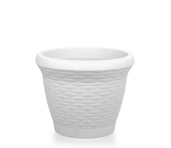 Omnipazar SO-HS06 Plastik Hasır Desenli Dekoratif Saksı 42 Litre No 6 ürün görseli 1