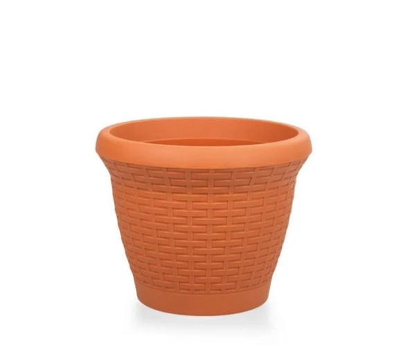 Omnipazar SO-HS05 Plastik Hasır Desenli Dekoratif Saksı 25 Litre No 5 ürün görseli 1