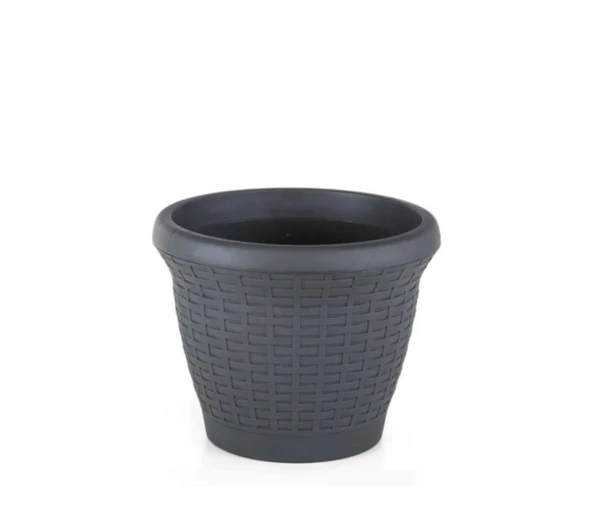 Omnipazar SO-HS04 Plastik Hasır Desenli Dekoratif Saksı 15 Litre No 4 ürün görseli 1