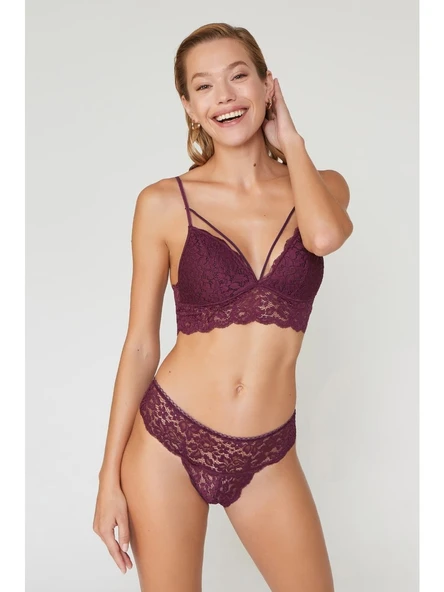Dantelli Desteksiz Balensiz Bralet Takım - Resim 2