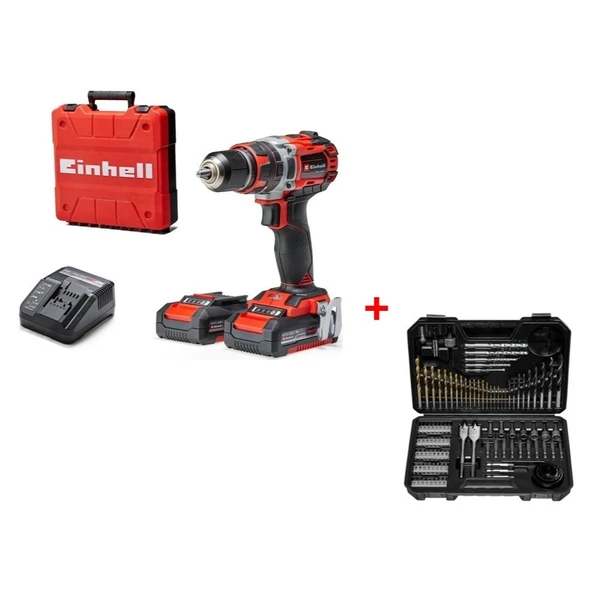 Einhell Tp-Cd 18/50 Li I Bl Çift Akülü Kömürsüz Darbeli Matkap + 103 Parça Matkap Ucu Seti ürün görseli 1