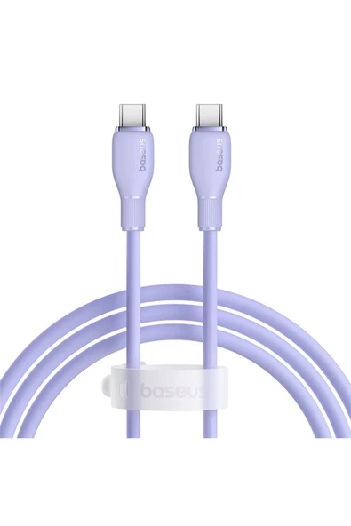 Baseus Pudding Hızlı Şarj Özellikli Type-c To Type-c 100w Kablo 1.2m. Mor ürün görseli 1