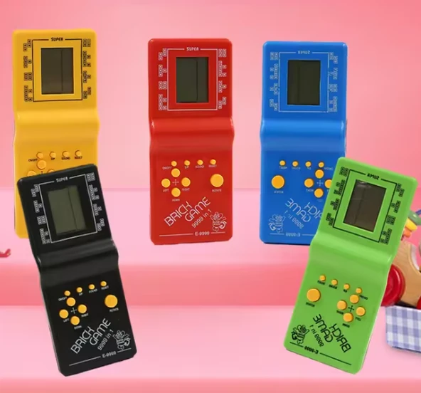 Nostaljik Tetris Oyunu Pilli Karışık Renkli El Atarisi - 1 Adet ürün görseli 1