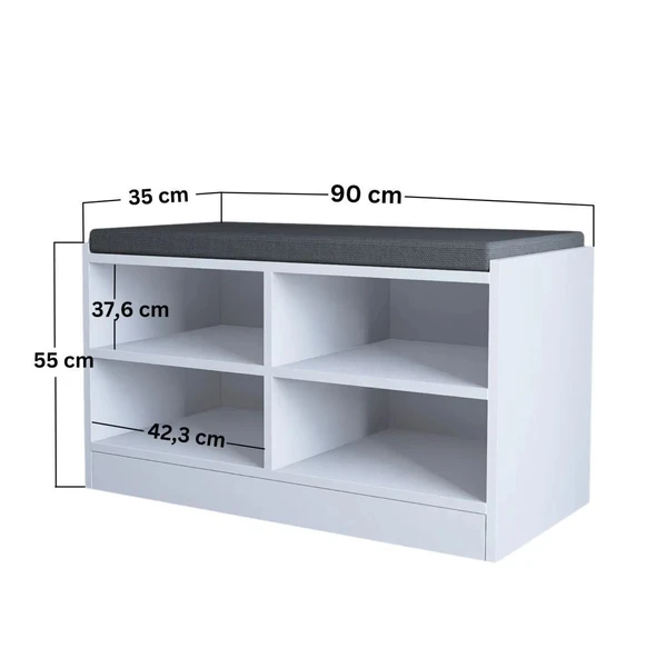 Midoser Lucas Ayakkabılık/bench ( Minder Dahil) - Resim 7