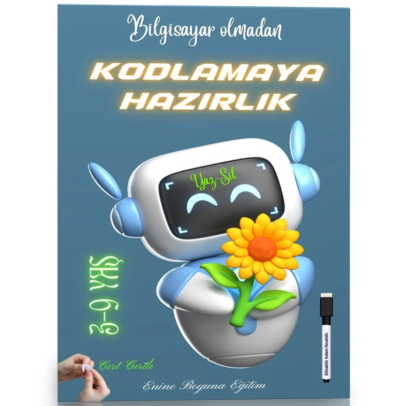 Bilgisayar Olmadan Kodlamaya Hazırlık YAZ-SİL Kitabı (3-9 YAŞ) ürün görseli 1
