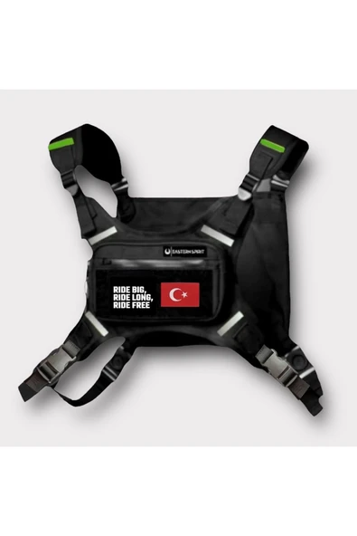 Reflektörlü Yelek Göğüs Çantası Black (YENİ YASAYA UYGUN ÜRETİLMİŞTİR) ürün görseli 1